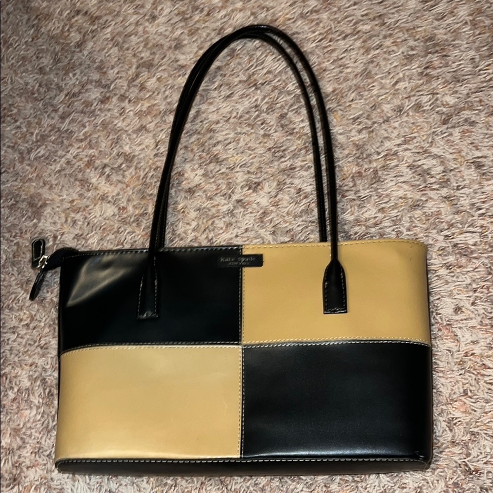 Vintage kate spade Black and Tan dark Checkered Shoulder Bag